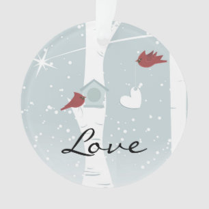 Cardinal Love Birds Personalized Ornament