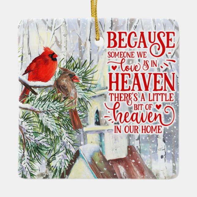 Cardinal Loved One Memory Ornament (Front)