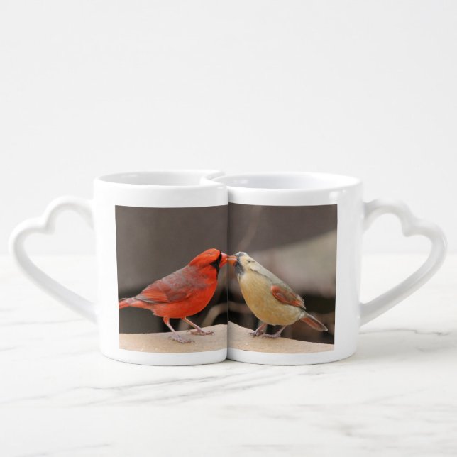 Cardinal Lovers Coffee Mug Set (Back Nesting)