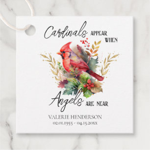 Cardinal Memorial Favor Tags