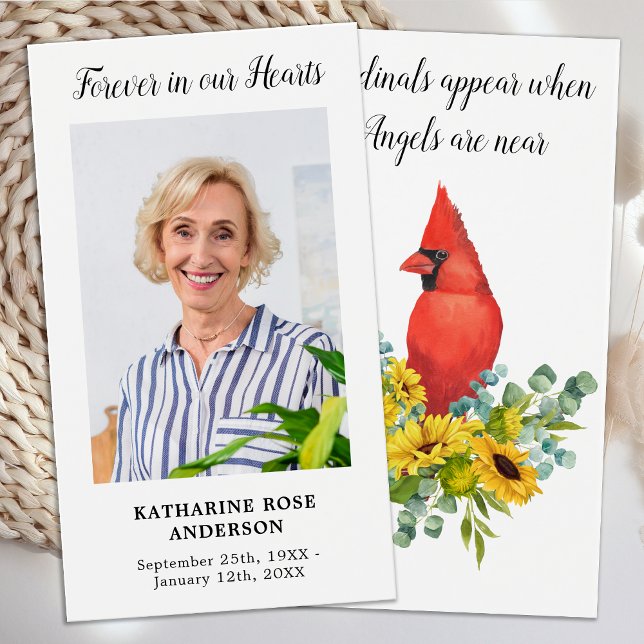 Cardinal Memorial Photo Funeral Prayer Card (Creator Uploaded)