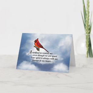 Cardinal Memorial Poem Card