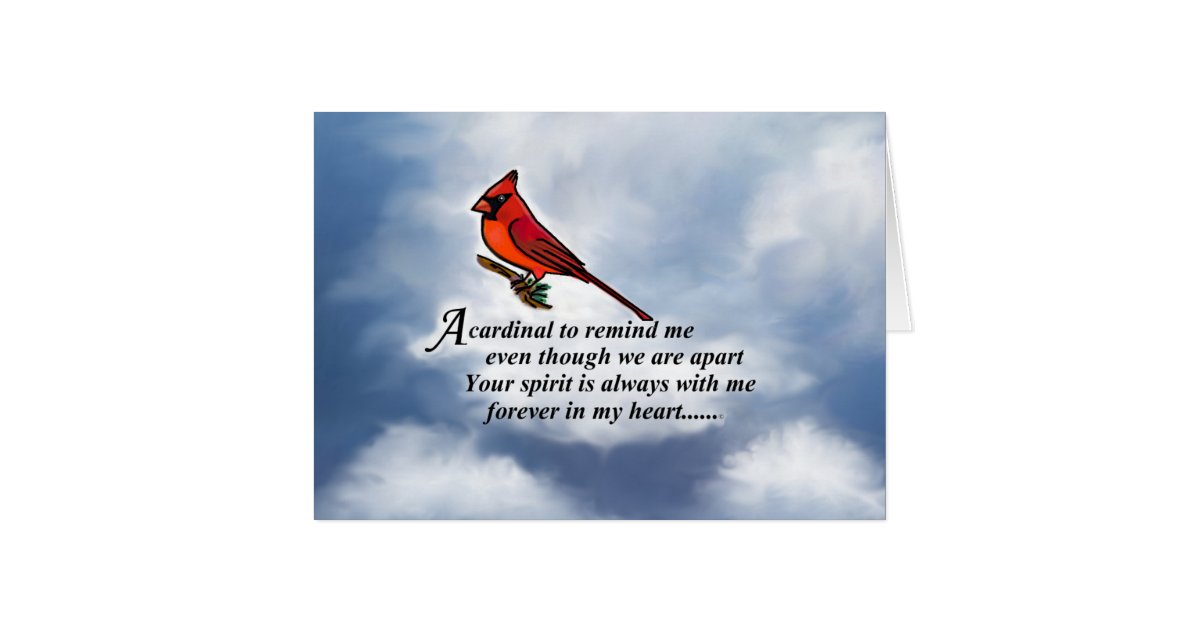 Cardinal Memorial Poem Card | Zazzle.com