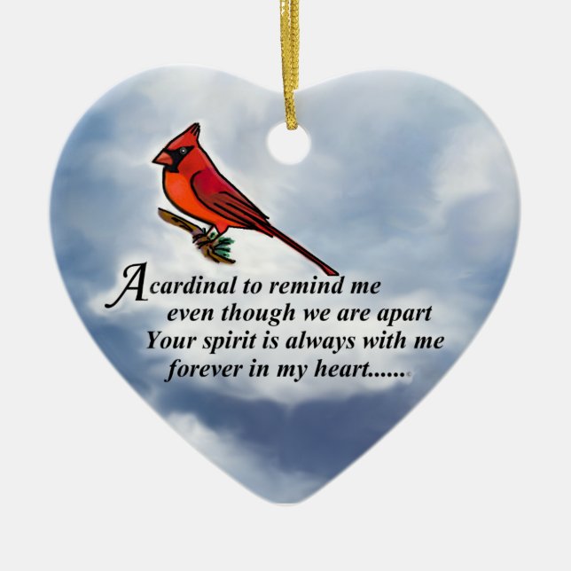 Cardinal Memorial Poem Ceramic Ornament (Front)