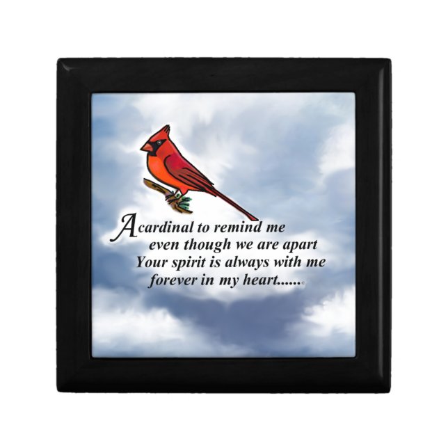 Cardinal Memorial Poem Jewelry Box (Front)