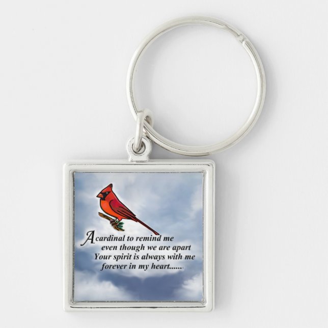 Cardinal Memorial Poem Keychain (Front)