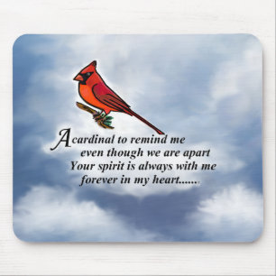 Cardinal Memorial Poem Mouse Pad