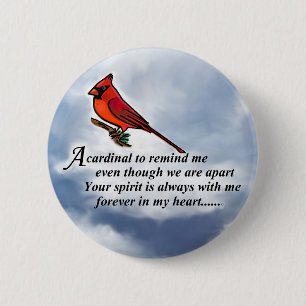 Cardinal Memorial Poem Pinback Button
