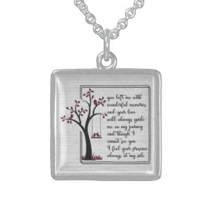 Cardinal Memorial Quote/Sublimation Sterling Silver Necklace