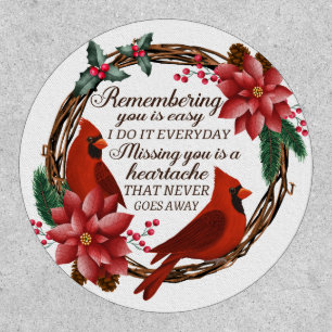Cardinal Memorial Wreath Patch