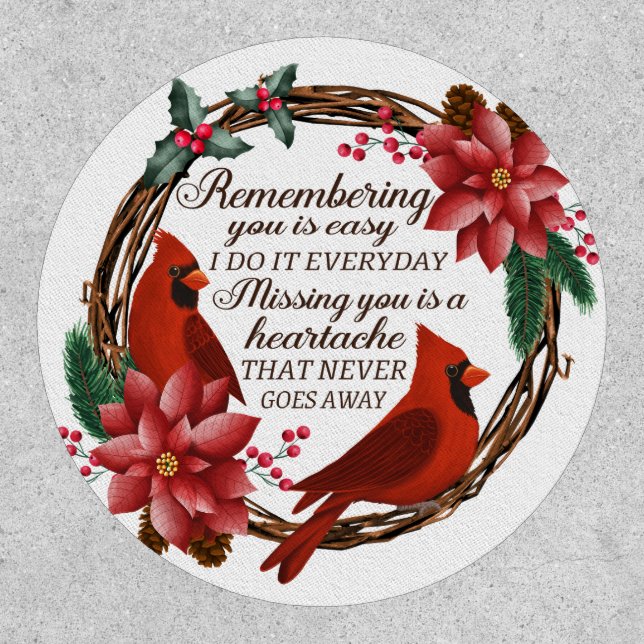 Cardinal Memorial Wreath Patch (Front)