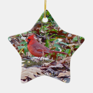 Cardinal Merry Christmas Items Ceramic Ornament