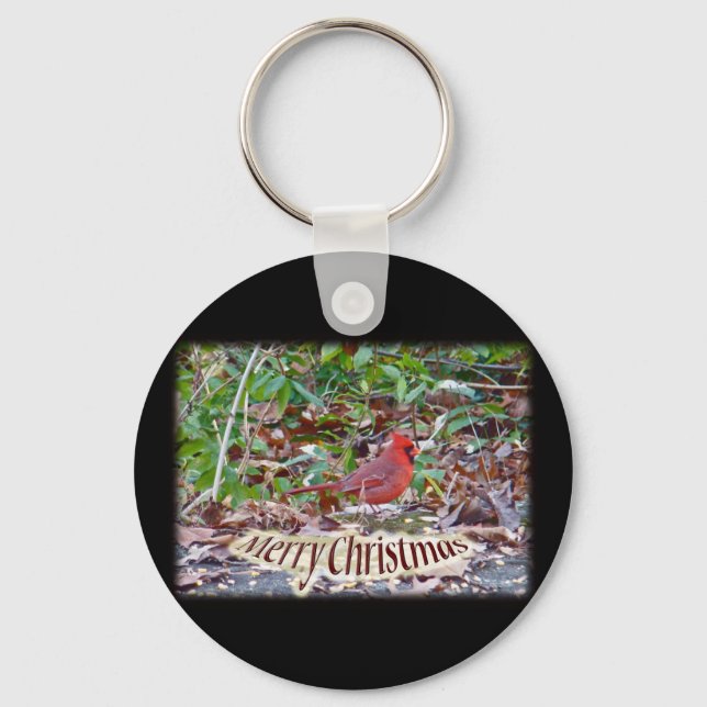 Cardinal Merry Christmas Items Keychain (Front)