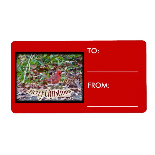 Cardinal Merry Christmas Items Label (Front)
