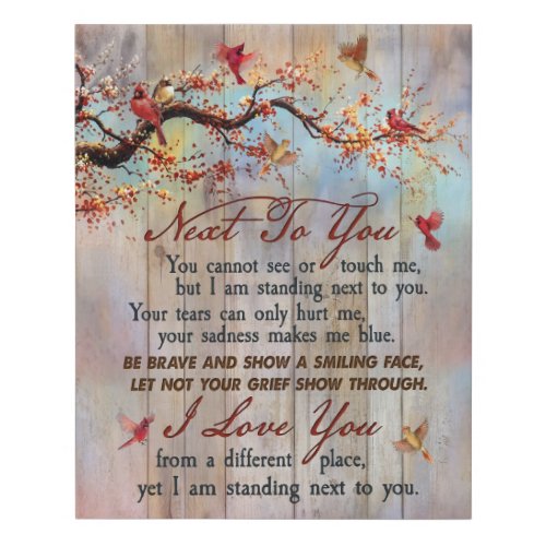 Cardinal Next To You Memorial Gifts Faux Canvas Print