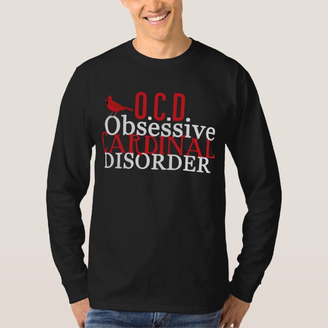 Cardinal Obsessed Funny Dark T-Shirt (Front)
