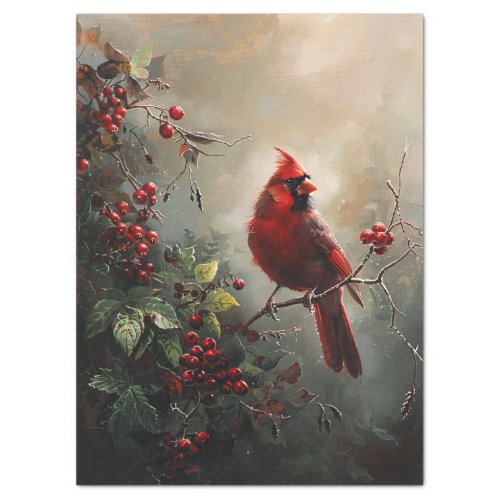 Cardinal Oil Painting Decoupage Tissue Paper