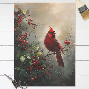 Cardinal Oil Painting Decoupage Tissue Paper