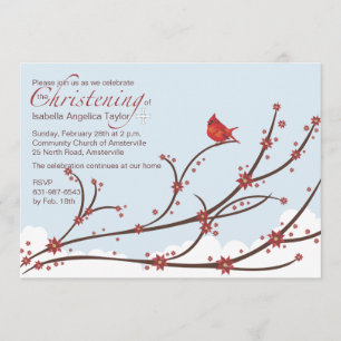 Cardinal on a Branch Religious Invitation