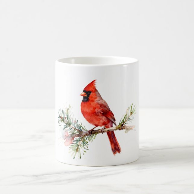 Cardinal on a Fir Branch Coffee Mug (Center)
