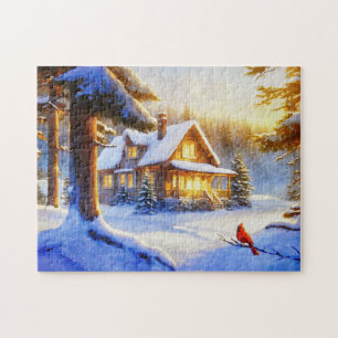 Cardinal on a Snowy Day Jigsaw Puzzle