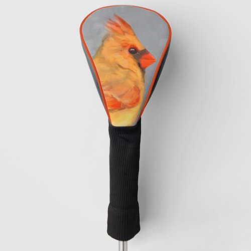 Cardinal on Branch Painting _ Original Bird Art Golf Head Cover