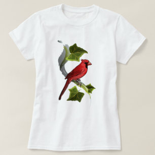 Cardinal on Branch with Ivy Leaves T-Shirt