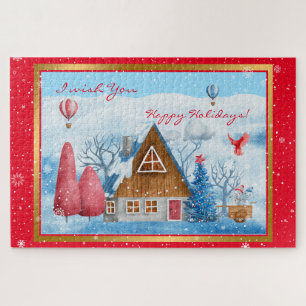 Cardinal on Landscape Customize Jigsaw Puzzle