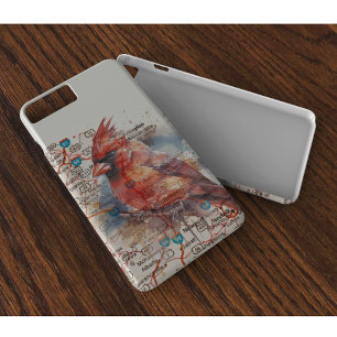 Cardinal on Virginia Road Map Watercolor Art iPhone 11 Case