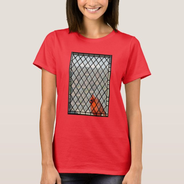 Cardinal Out My Window T-Shirt (Front)