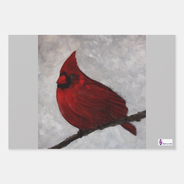 Cardinal, Owl and Common Loon Wrapping Paper (Front)
