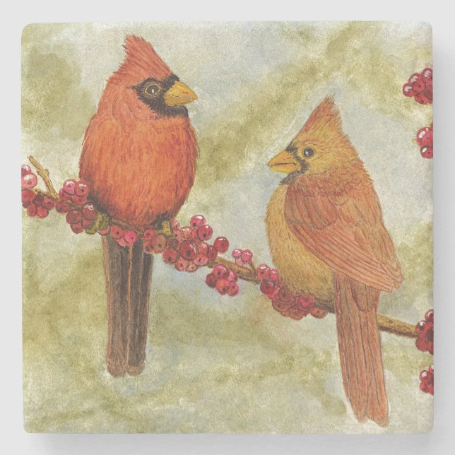 Cardinal Pair Coasters (Front)