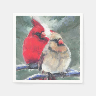 Cardinal Pair festive napkins