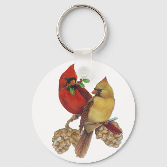 Cardinal Pair Keychain (Front)