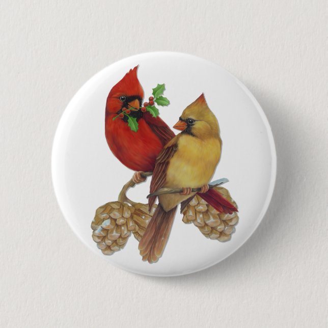 Cardinal Pair Pinback Button (Front)