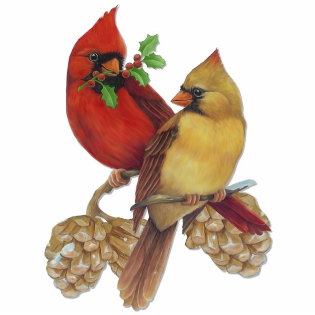 Cardinal Pair Statuette (Front)