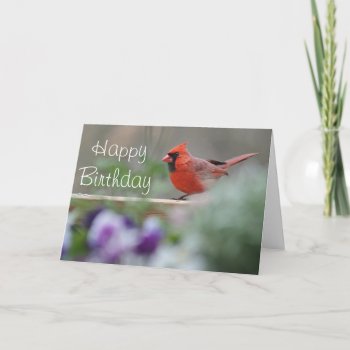 Cardinal Photo Happy Birthday Card by backyardwonders at Zazzle