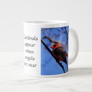Cardinal Photo & Quote: Angels are near! Giant Coffee Mug