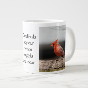 Cardinal Photos & Quote: Angels are near! Giant Coffee Mug