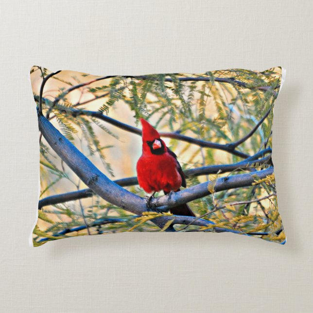 Cardinal Pillow "Visitor From Heaven" (Front)