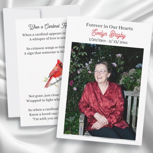 Cardinal Poem Memorial Keepsake 