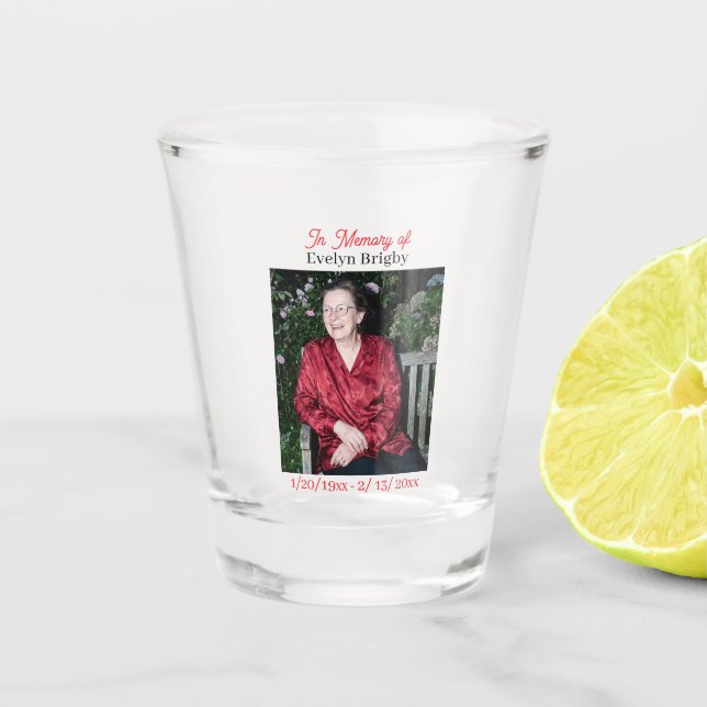 Cardinal Poem Memorial Keepsake  Shot Glass (Front)