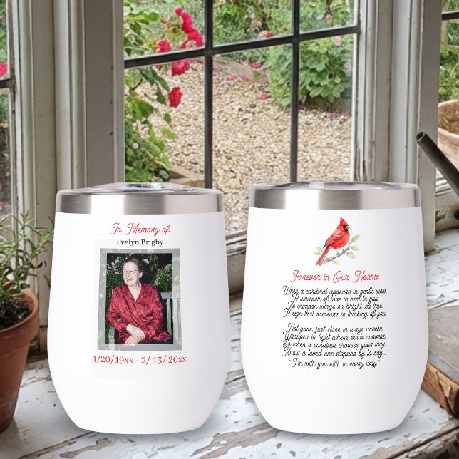 Cardinal Poem Memorial Keepsake  Thermal Wine Tumbler (Creator Uploaded)
