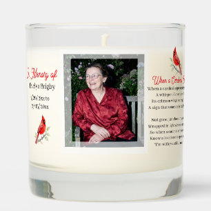 Cardinal Poem Photo Memorial Scented Candle