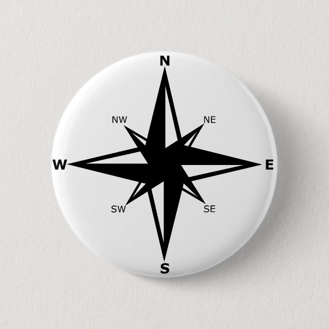 cardinal points pinback button (Front)