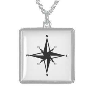 cardinal points sterling silver necklace