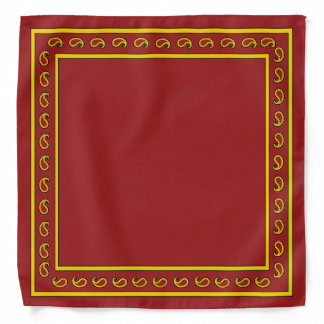 Cardinal Red and Gold Paisley Bandana