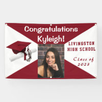 Cardinal Red and White Vinyl Graduation Photo