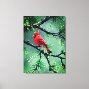 Cardinal Red Bird Canvas Wall Art
