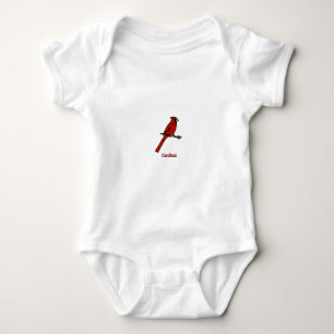 Cardinal - Red Bird (color illustration) Baby Bodysuit